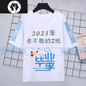 HongZun初中生高中生短袖t恤班服毕业男女学生上衣2023夏季1-9班半袖