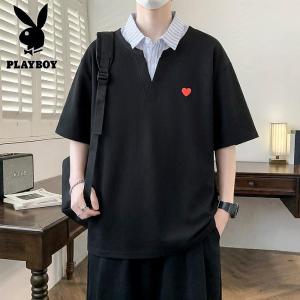 花花公子新款拓夏季新款男士休闲POLO衫时尚潮流T恤