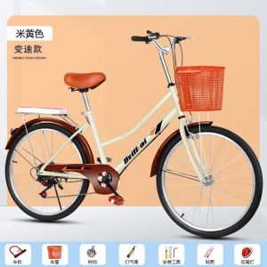 免充气通勤单车轻便自行车变速学生自行车男女士2426寸实心胎