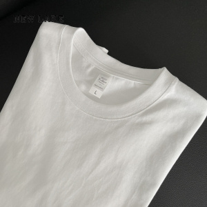 NEW LAKE220克人手一件白色纯棉白色短袖T恤女宽松显瘦圆领打底基础衫