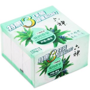 六神香皂批发洗澡肥皂清凉留香家庭装百合绿茶芦荟沐浴皂125g/块