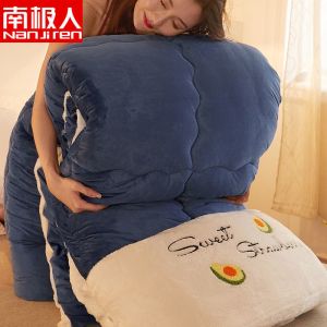 加绒棉被子冬天加厚保暖被芯冬季被褥单双人学生被垫双面绒春夏秋冬季