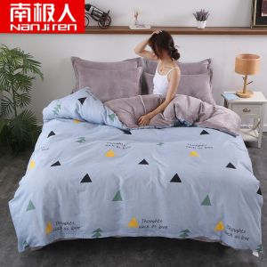 水晶绒被套单双人加绒加厚法兰绒珊瑚绒被单套被罩单件