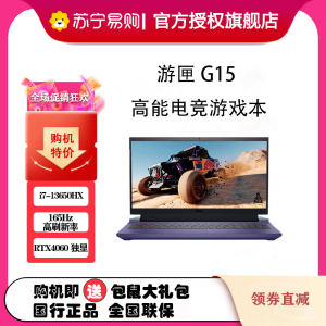 戴尔(DELL)游匣G15-5530-3746U 15.6英寸游戏本 笔记本电脑 (i7-13650HX 16G 1TB RTX4060 8G 165Hz 外星人散热)紫