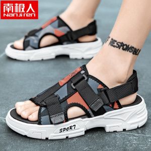 沙滩鞋男士2021新款夏季凉鞋外穿运动开车两用黑色