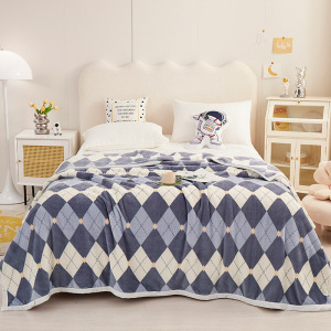 雅鹿床上用品四季毛毯 田园风系列雪貂绒毯 单双人盖毯