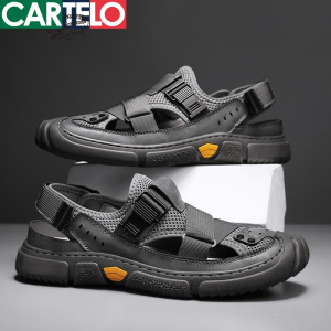 [线下专柜同款] 卡帝乐鳄鱼(CARTELO)新款夏季透气户外男士休闲鞋凉鞋男休闲运动