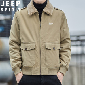 JEEP SPIRIT吉普男士棉服男士百搭加绒加厚棉服冬季时尚外套潮