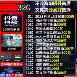 [补贴10%]汽车载u盘音乐2024新款柏林之声mp3歌曲高品质音质无损车专用优盘