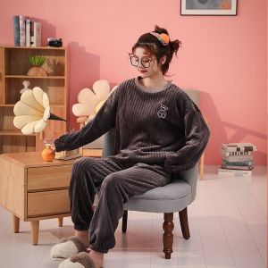 珊瑚绒睡衣女冬季加绒加厚2023新款洋气年轻女士冬天法兰绒家居服