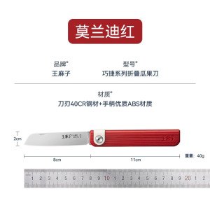 王麻子水果刀家用迷你折叠随身小刀不锈钢削瓜果刀具大全便携刀子
