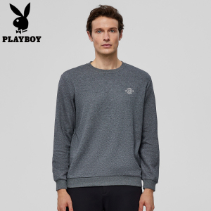 PLAYBOY花花公子官方圆领卫衣基础百搭长袖T恤上衣打底衫2025新款