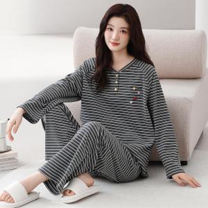 啄木鸟秋冬季睡衣女德绒羊毛蚕丝棕色春秋季加厚保暖家居服套装