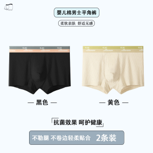 男士内裤男款纯棉男生2025青少年抗菌运动透气平角短裤头四角裤衩