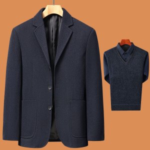 啄木鸟爸爸春装外套装中年西服男春秋季喜公公婚宴礼服中老年西装