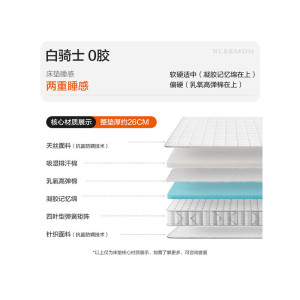 喜临门 - 白骑士0胶床垫 凝胶记忆绵席梦思切换软硬睡感软硬适中