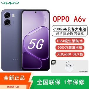 [全新]OPPO A6v 8GB+256GB 钛岩紫 6500mAh大电池 5000W超清影像 天玑6300芯 IP64