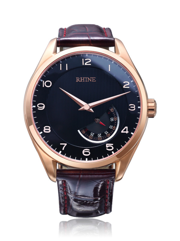 rhine莱茵 手表进口机芯男表皮带防水全自动机械表男士手表 r89231m.