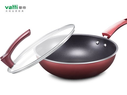 华帝炫彩炒锅不粘锅无油烟平底32cm
